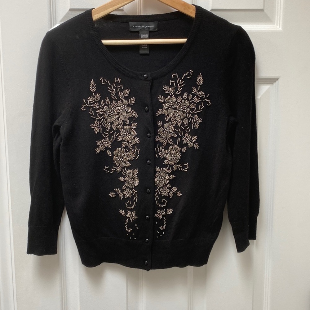 Cable and Gauge Black Cardigan
